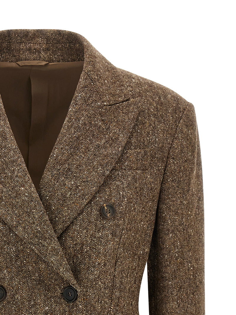 Brunello Cucinelli Blazer en laine vierge marron