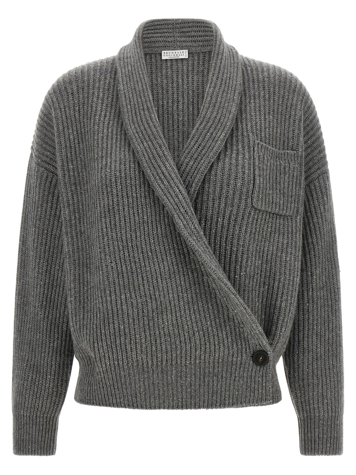 Brunello Cucinelli Cardigan Gris Cachemire