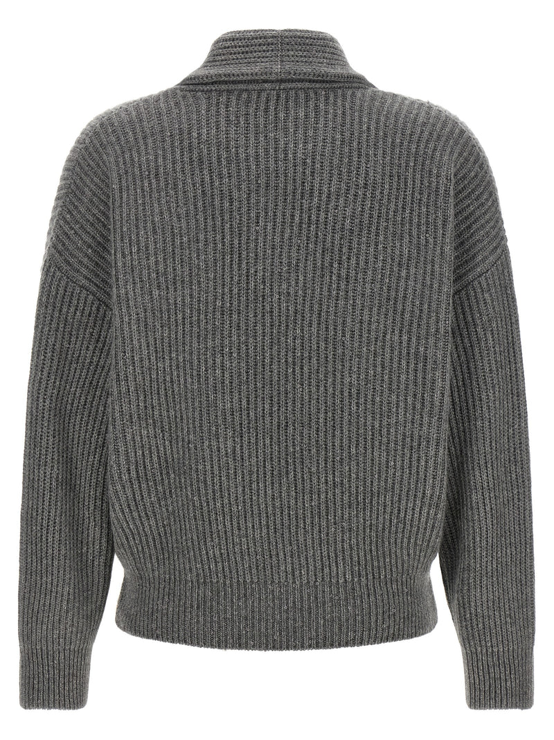Brunello Cucinelli Cardigan Gris Cachemire