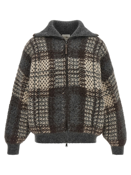 Cardigan Brunello Cucinelli en tissu gris