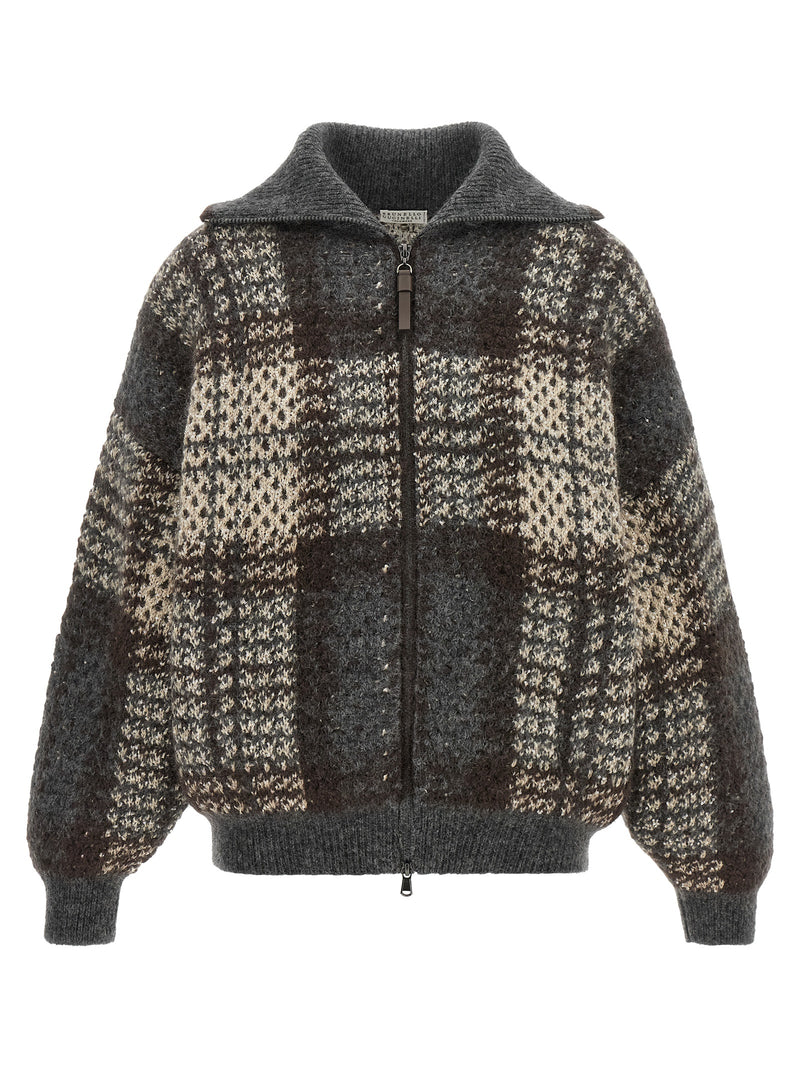 Cardigan Brunello Cucinelli en tissu gris