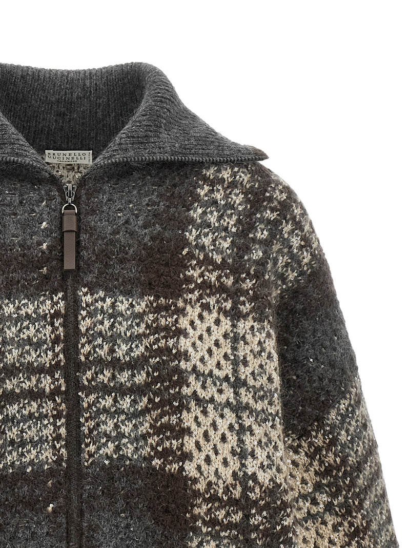 Cardigan Brunello Cucinelli en tissu gris