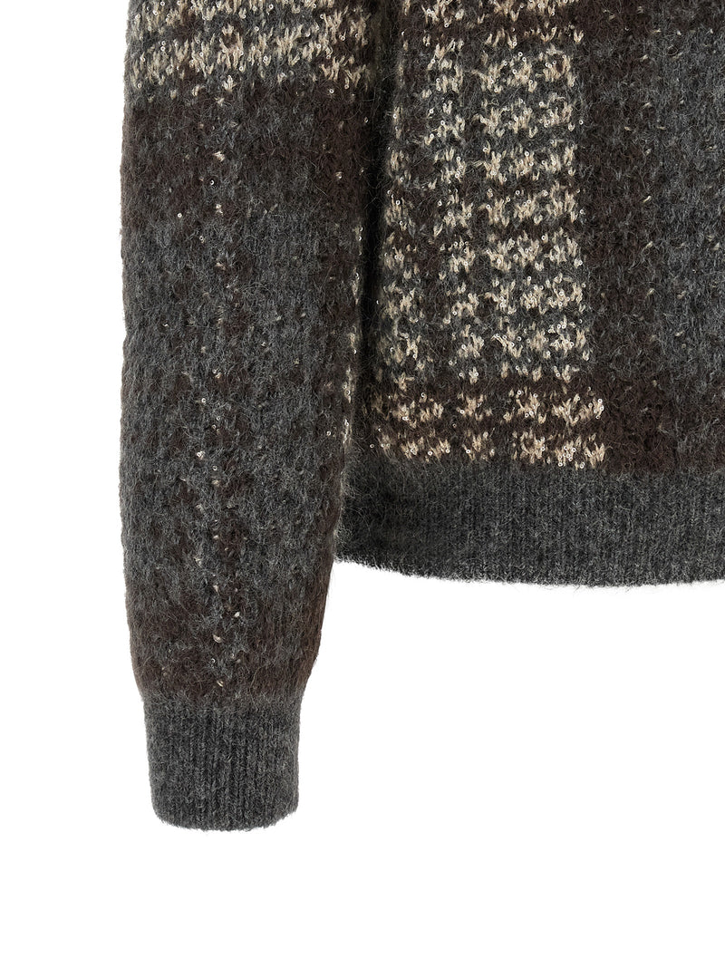 Cardigan Brunello Cucinelli en tissu gris