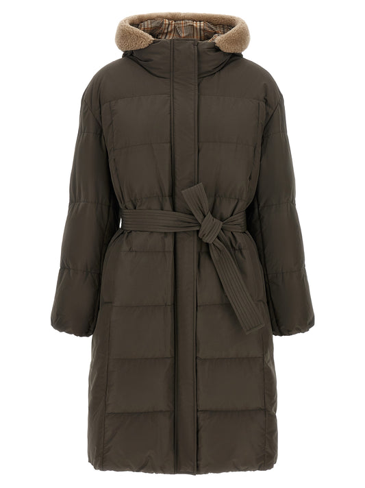 Manteau bicolore en coton Brunello Cucinelli