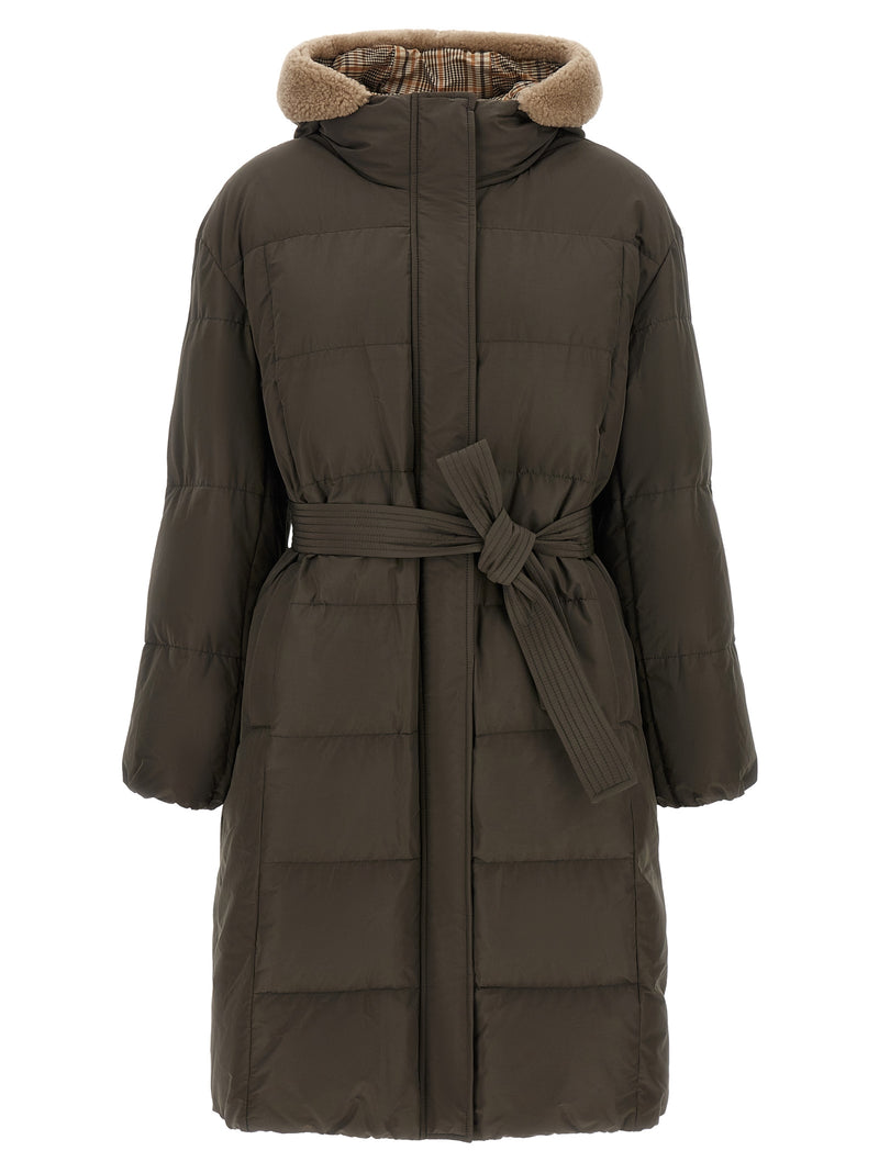 Manteau bicolore en coton Brunello Cucinelli