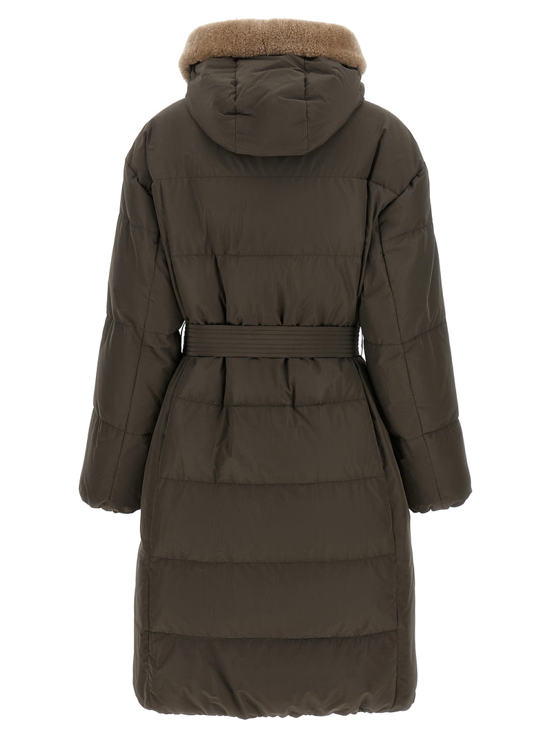 Manteau bicolore en coton Brunello Cucinelli