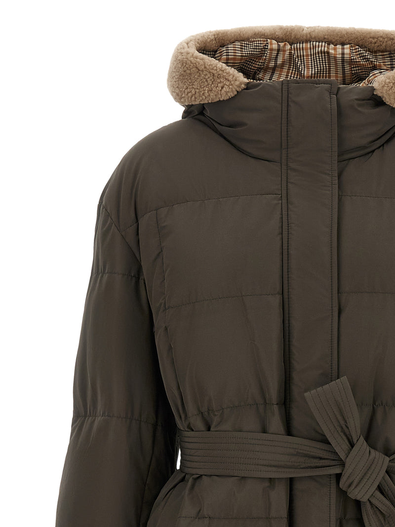 Manteau bicolore en coton Brunello Cucinelli