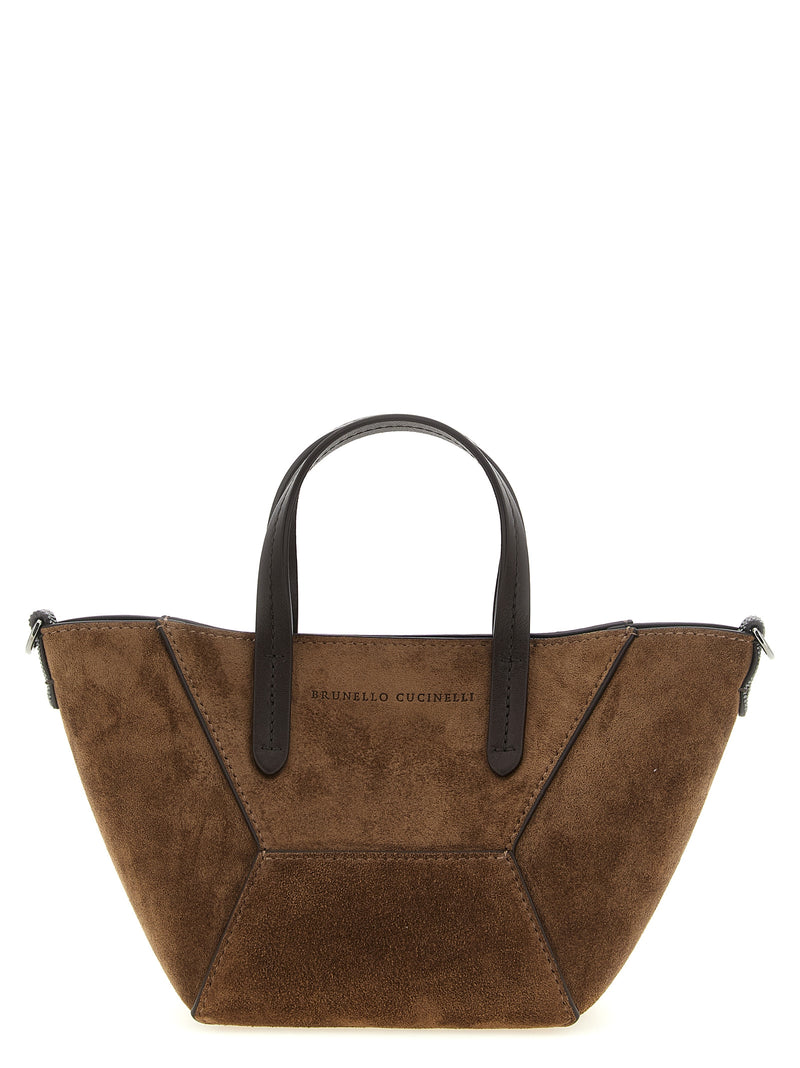 Sac à main Brunello Cucinelli en cuir de veau marron