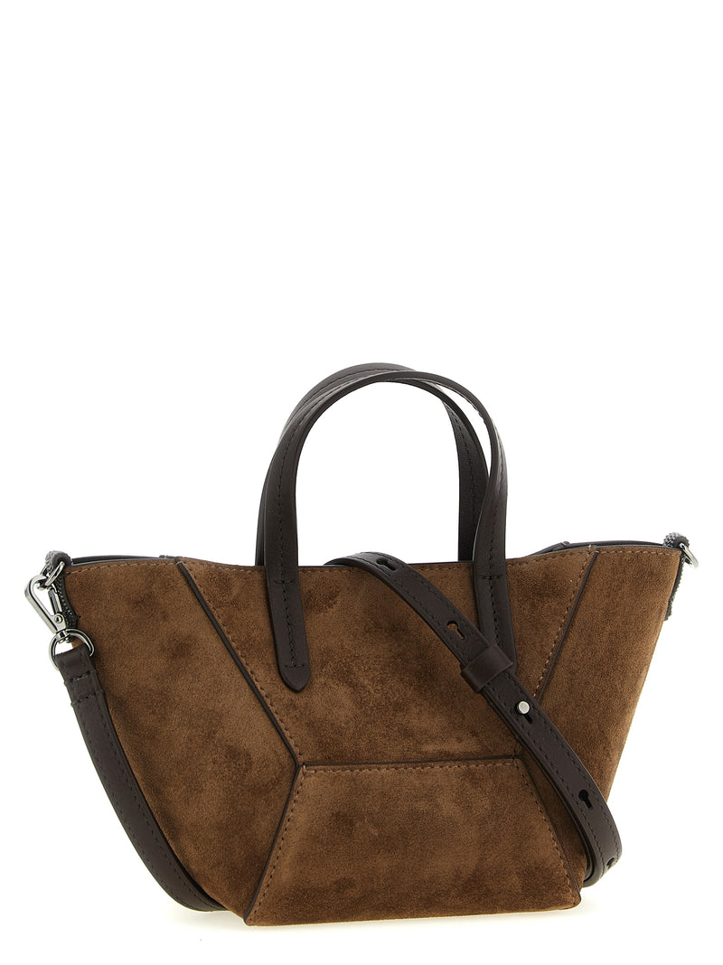Sac à main Brunello Cucinelli en cuir de veau marron