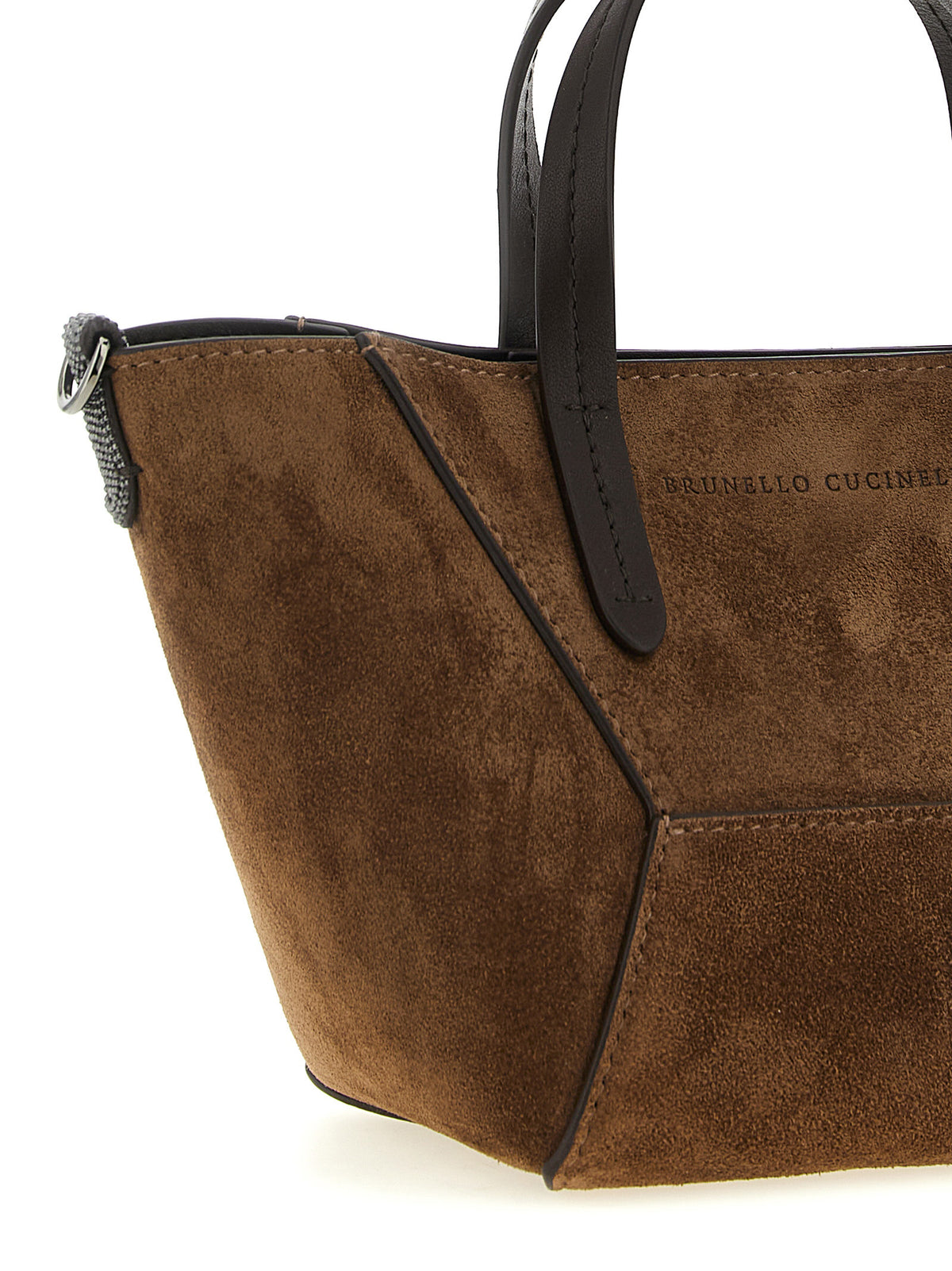 Sac à main Brunello Cucinelli en cuir de veau marron