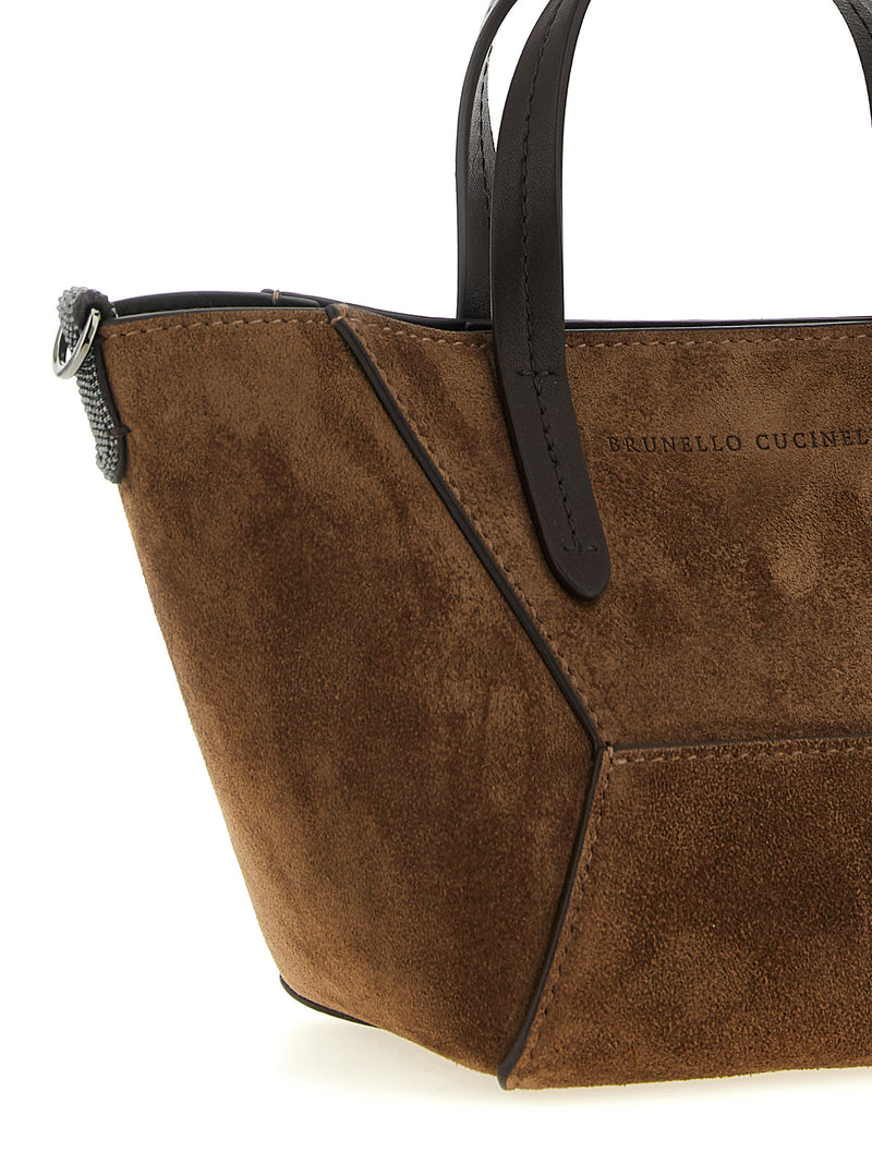 Sac à main Brunello Cucinelli en cuir de veau marron