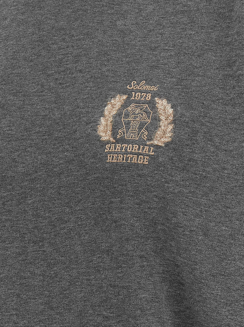 Sweat-shirt en coton gris Brunello Cucinelli