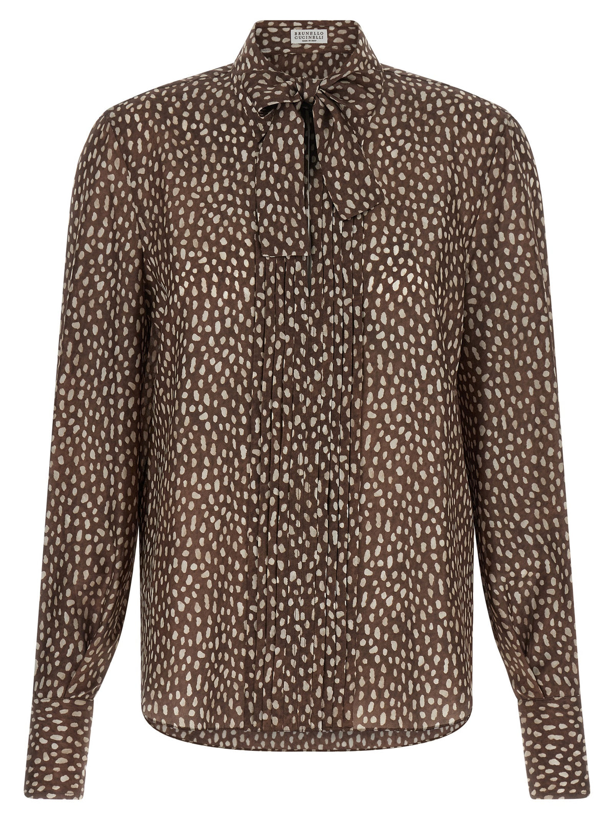 Brunello Cucinelli Chemisier en soie marron