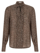 Brunello Cucinelli Chemisier en soie marron
