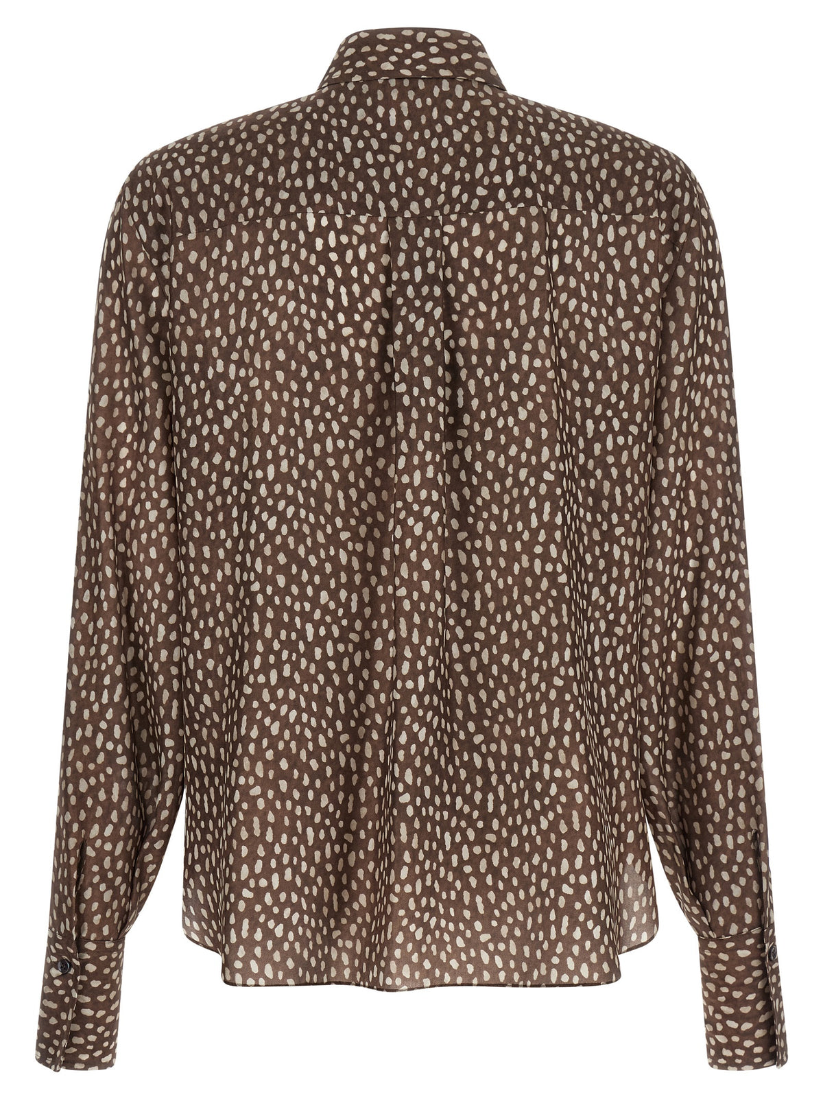 Brunello Cucinelli Chemisier en soie marron