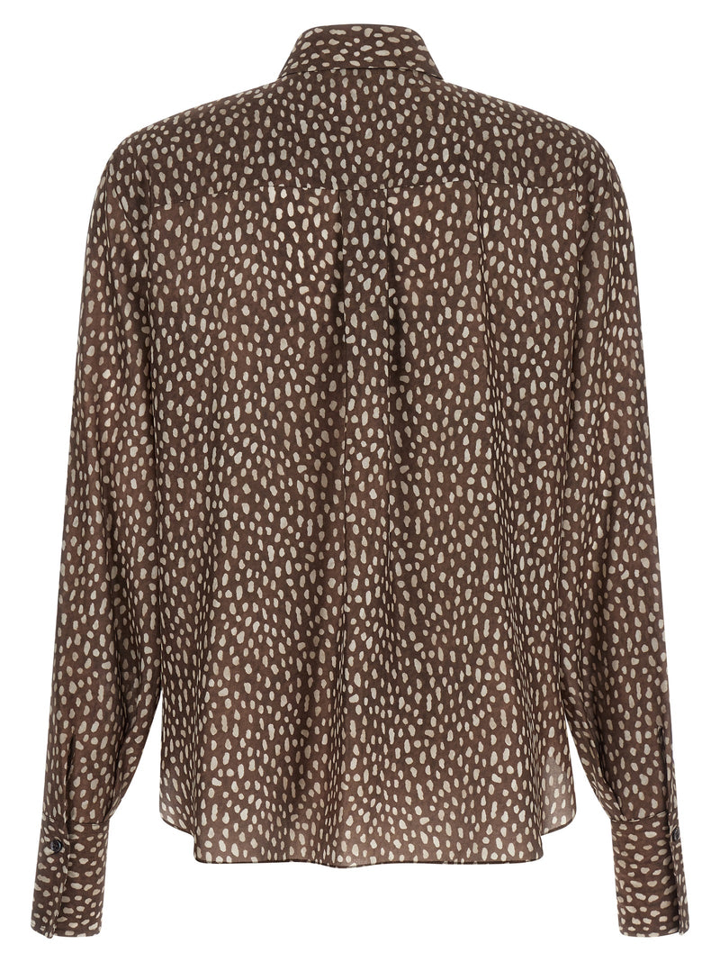 Brunello Cucinelli Chemisier en soie marron