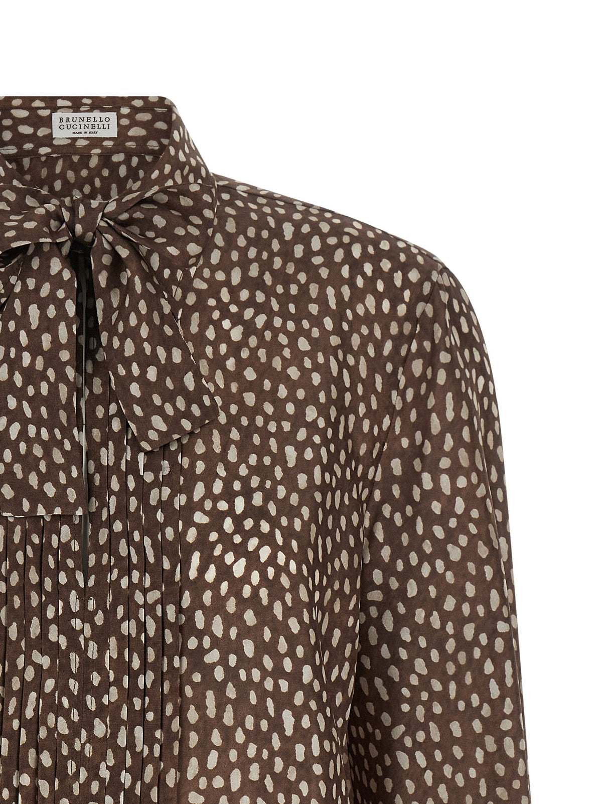 Brunello Cucinelli Chemisier en soie marron