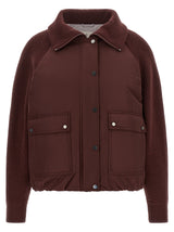 Blouson bomber Brunello Cucinelli en coton bordeaux