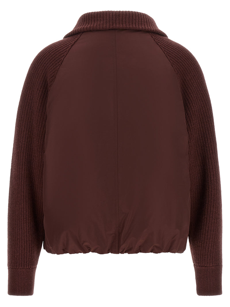 Blouson bomber Brunello Cucinelli en coton bordeaux