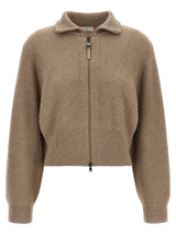 Brunello Cucinelli Cardigan en Cachemire Marron