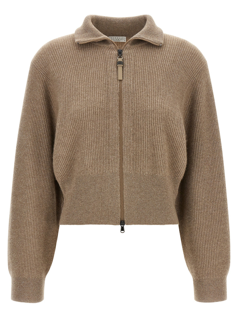 Brunello Cucinelli Cardigan en Cachemire Marron