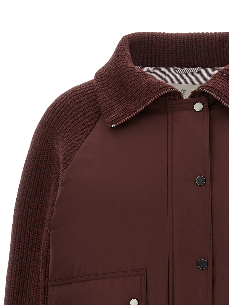 Blouson bomber Brunello Cucinelli en coton bordeaux