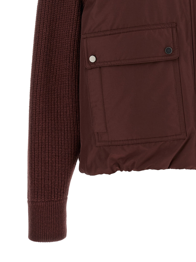 Blouson bomber Brunello Cucinelli en coton bordeaux