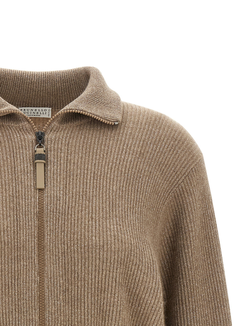 Brunello Cucinelli Cardigan en Cachemire Marron