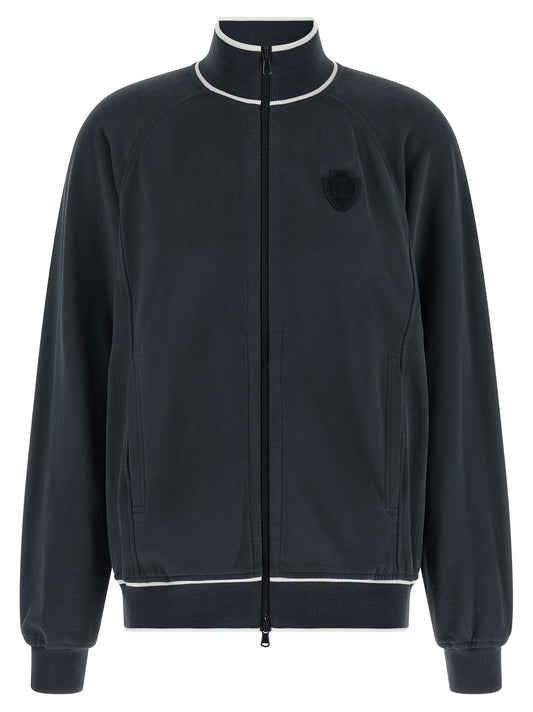 Sweat-shirt en coton bleu Brunello Cucinelli