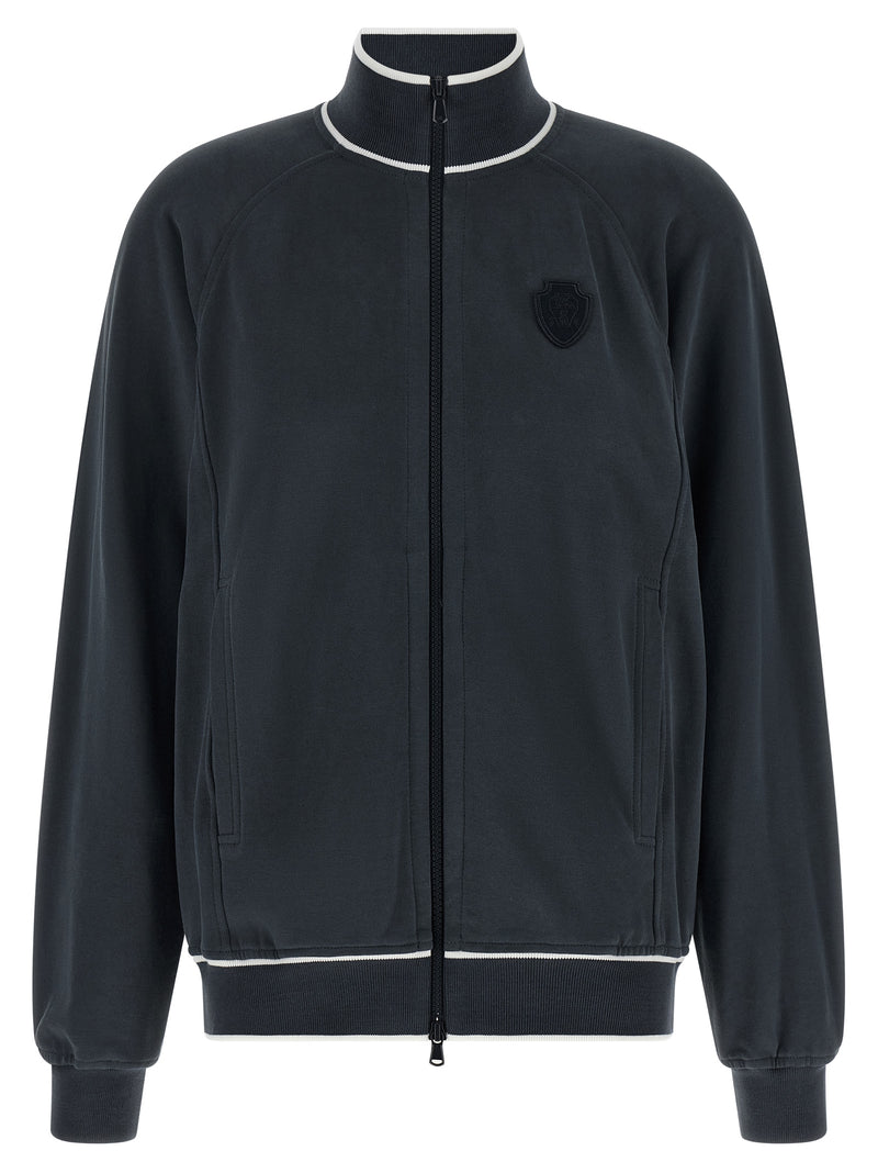 Sweat-shirt en coton bleu Brunello Cucinelli