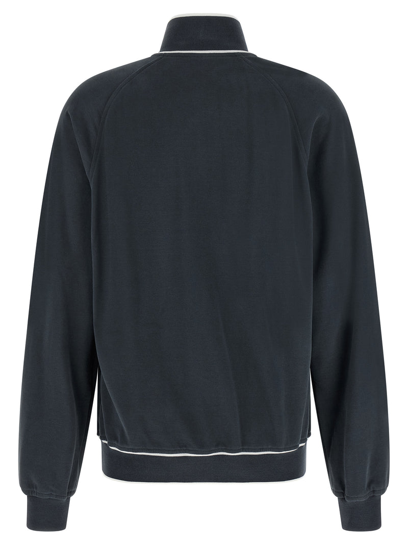 Sweat-shirt en coton bleu Brunello Cucinelli