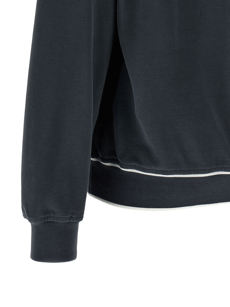 Sweat-shirt en coton bleu Brunello Cucinelli