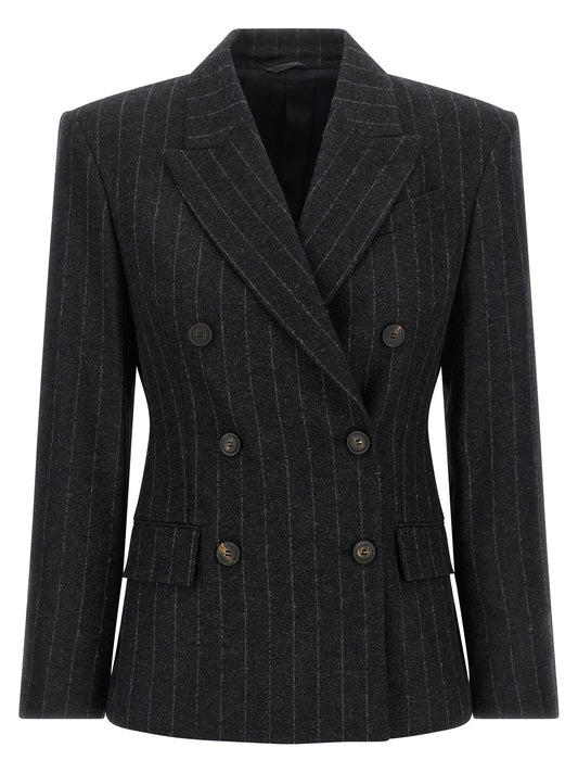 Veston Brunello Cucinelli en laine vierge grise