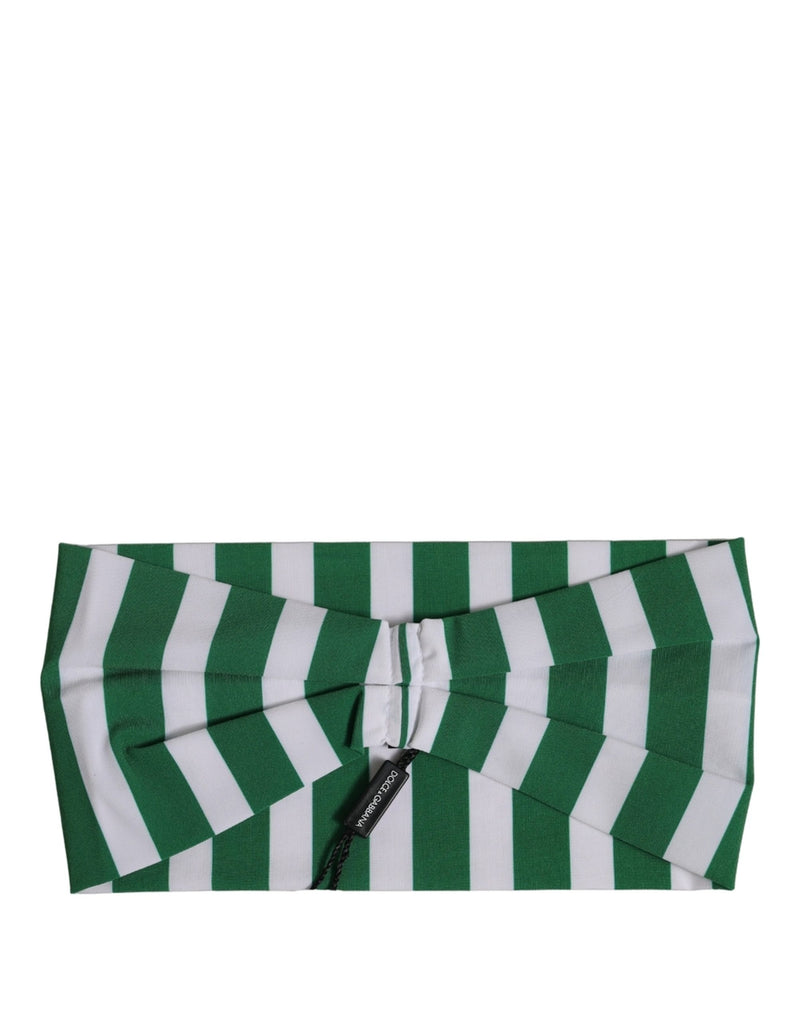 Bandeau Dolce & Gabbana en nylon rayé vert et blanc taille unique