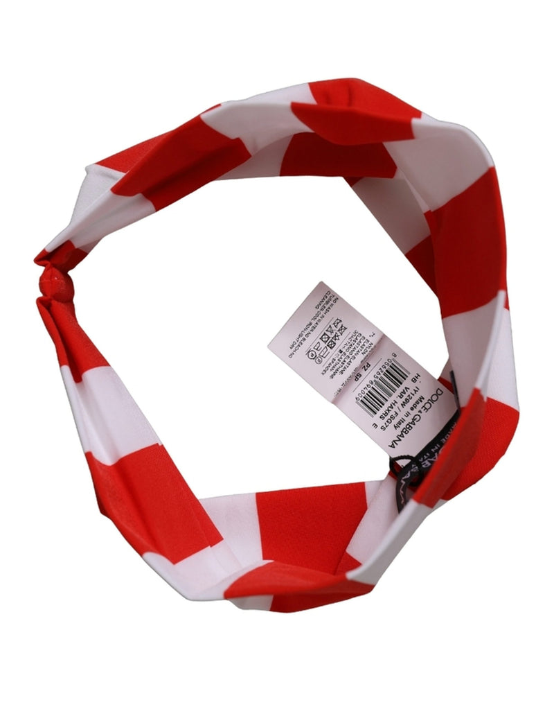 Bandeau Dolce & Gabbana en nylon rayé rouge et blanc taille unique