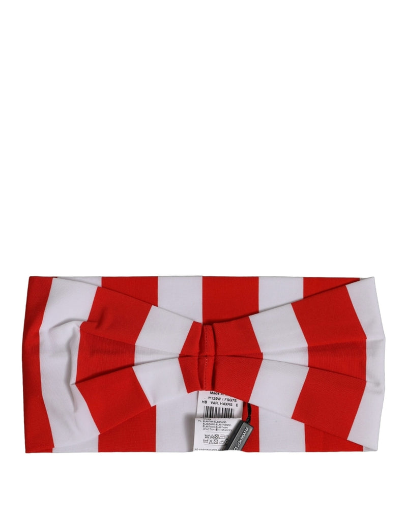 Bandeau Dolce & Gabbana en nylon rayé rouge et blanc taille unique