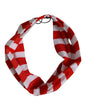 Dolce & Gabbana Red White Stripes Nylon Head Wrap One Size Headband
