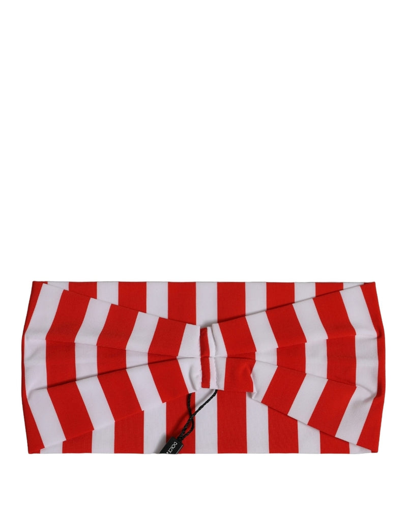 Bandeau Dolce & Gabbana en nylon rayé rouge et blanc taille unique