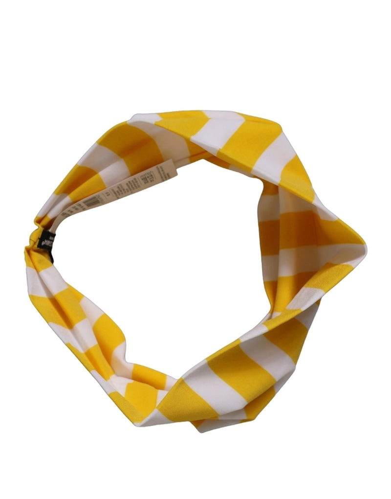 Bandeau Dolce & Gabbana en nylon rayé jaune et blanc, taille unique