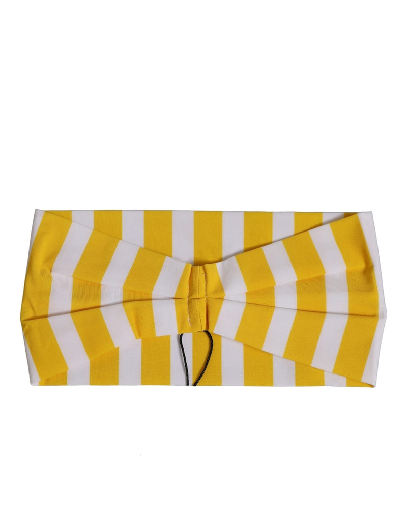 Bandeau Dolce & Gabbana en nylon rayé jaune et blanc, taille unique