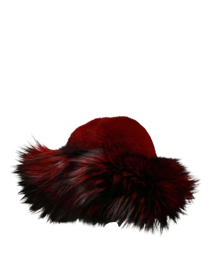 Dolce & Gabbana Chapeau cloche en fourrure de vison de renard roux pour femme