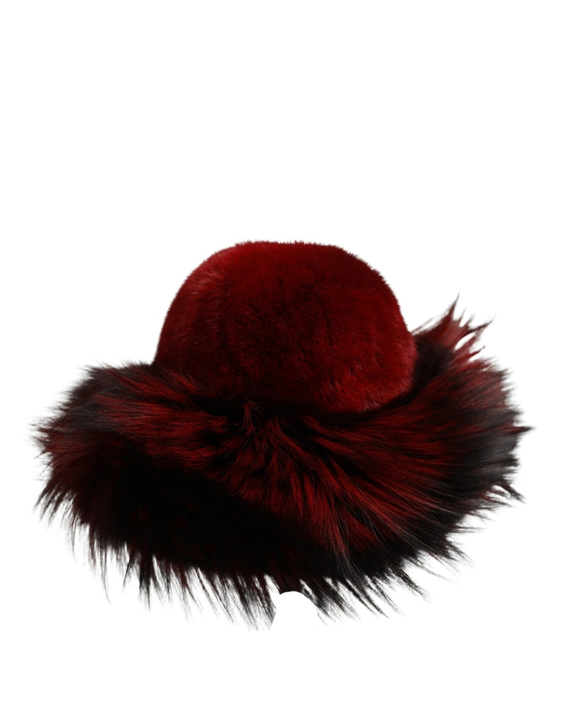 Dolce & Gabbana Chapeau cloche en fourrure de vison de renard roux pour femme