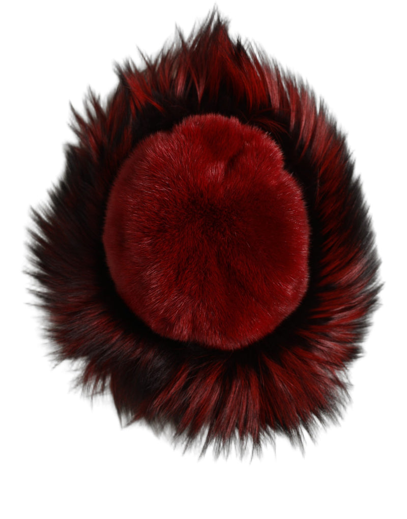 Dolce & Gabbana Chapeau cloche en fourrure de vison de renard roux pour femme