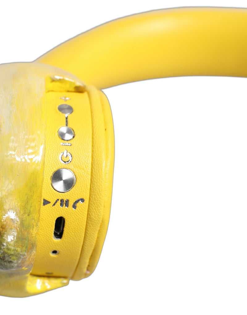 Casque audio en cuir jaune citron vif Dolce & Gabbana