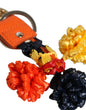 Dolce & Gabbana Raffia Leather Clasp Finder Chain Keyring Multicolor