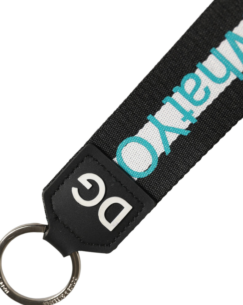 Porte-clés en laiton et polyester multicolore avec logo Dolce &amp; Gabbana