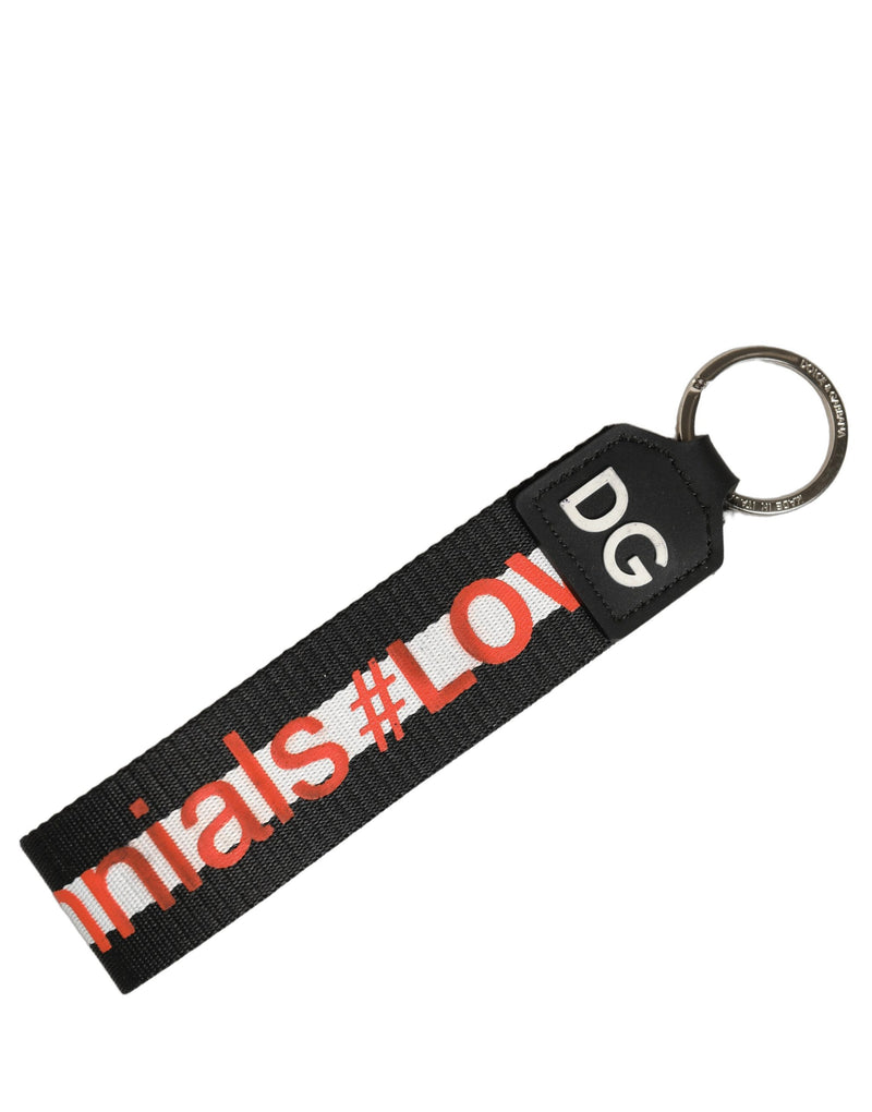 Porte-clés en laiton et polyester multicolore avec logo Dolce &amp; Gabbana