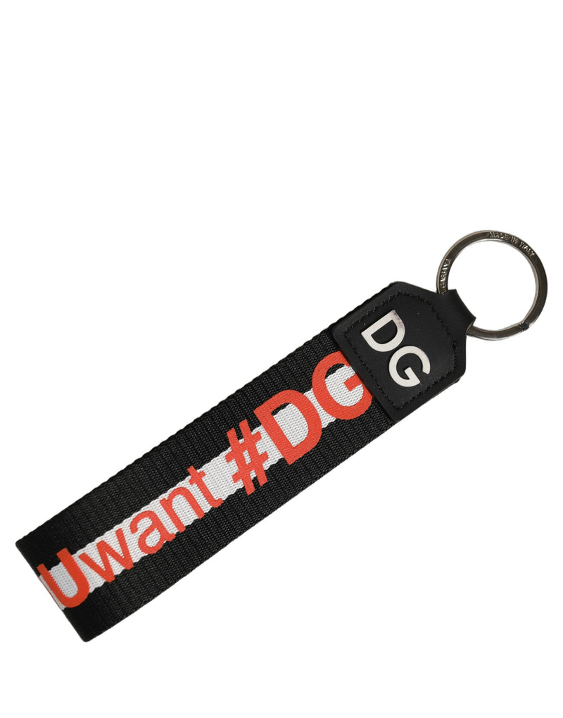 Porte-clés en laiton et polyester multicolore avec logo Dolce &amp; Gabbana