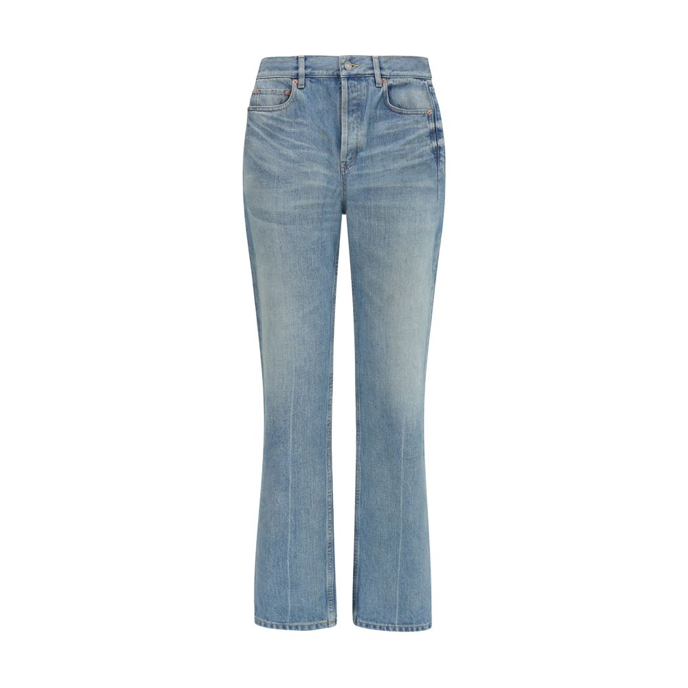 Jeans droit en coton bleu Saint Laurent