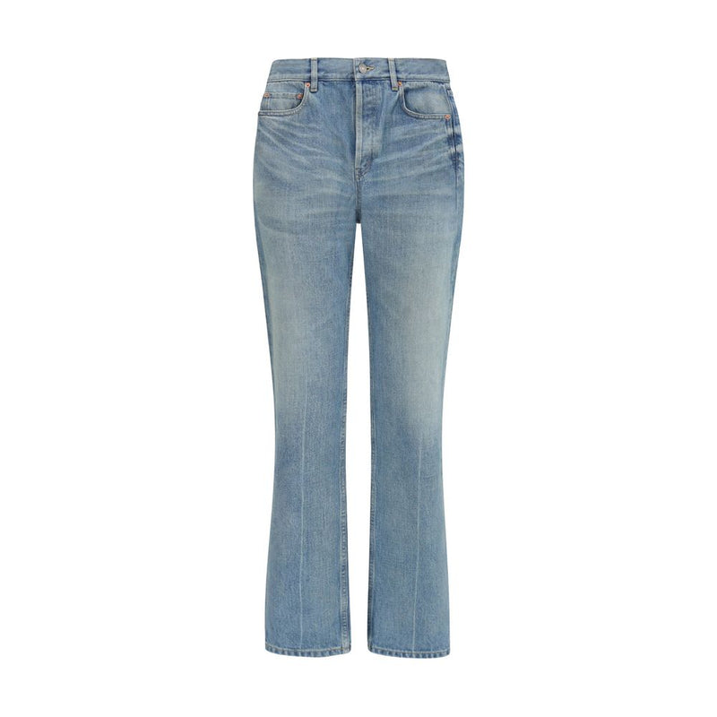 Jeans droit en coton bleu Saint Laurent